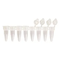 PCR strips of 8 tubes, 8 x 0.2 ml, flat cap, attached individual, 120 pc or PAK